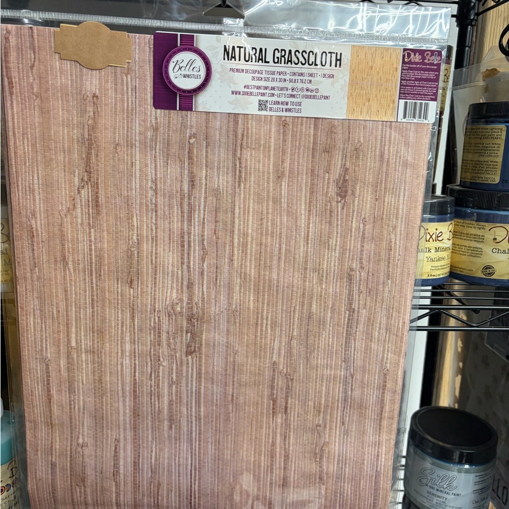 Belles And Whistles - Natural Grasscloth- Decoupage Tissue Paper
